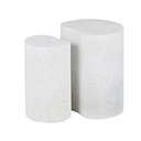 Set de 2 Bouts de canapé LEO effet terrazzo blanc