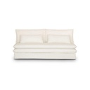 Canapé convertible Clio 2/3 places effet lin ivoire