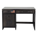 Bureau industriel Andrews 2 tiroirs 1 porte en métal noir