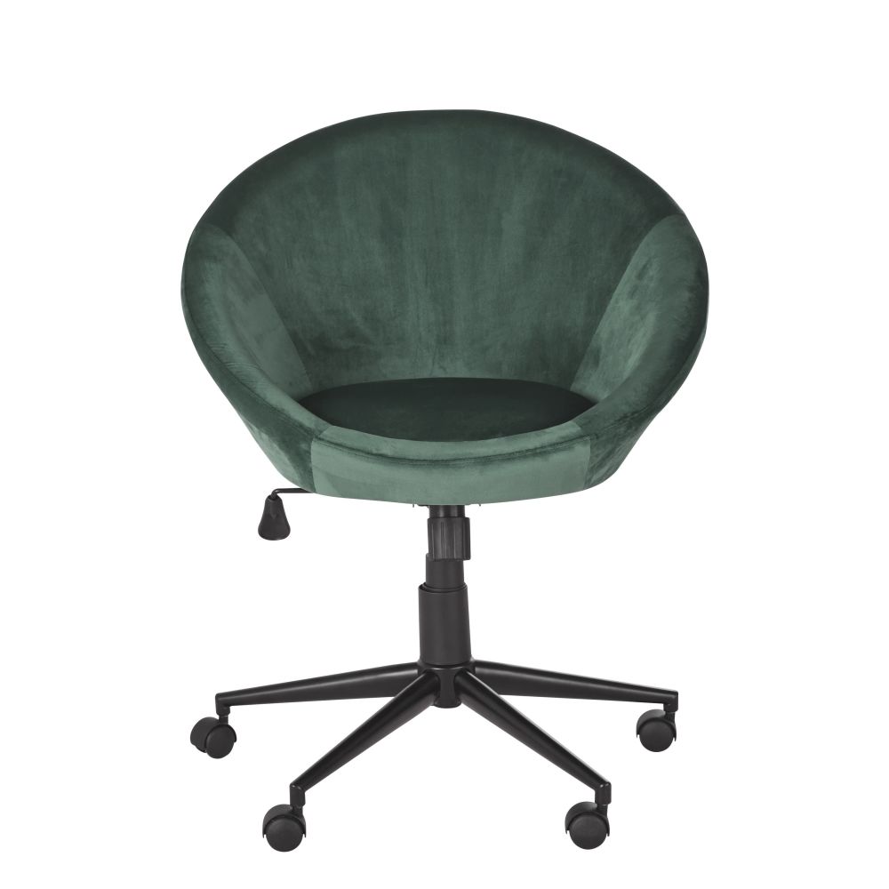 Fauteuil de bureau Hiphop à roulettes en velours vert