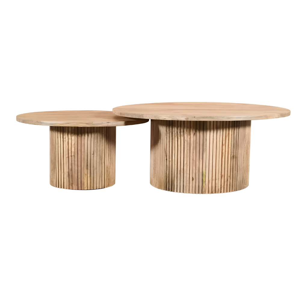Duo de tables basses Mumbai en bois massif naturel