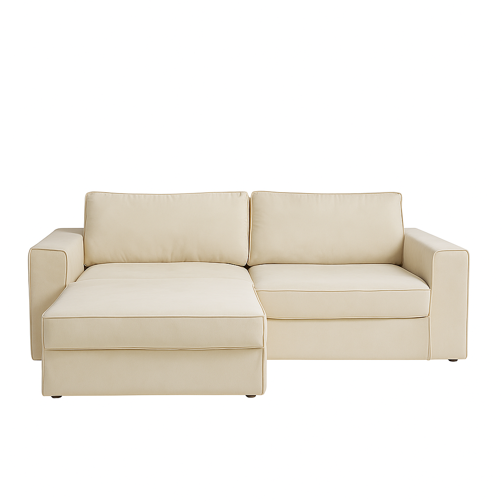 Salon 3 places modulable en tissu beige Malo