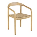 Chaise à dîner Luanda Business de jardin professionnelles en bois d'acacia et résine tressée recyclée beige