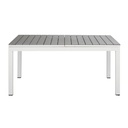 Table de jardin extensible Escala extensible en aluminium imitation bois gris clair et blanc 6/8 personnes
