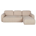 Canapé d'angle convertible Bump 3/4 places en tissu recyclé beige