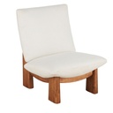 Fauteuil Amaya beige et pieds en bois d'hévéa