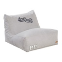 Pouf en coton gris imprimé new york
