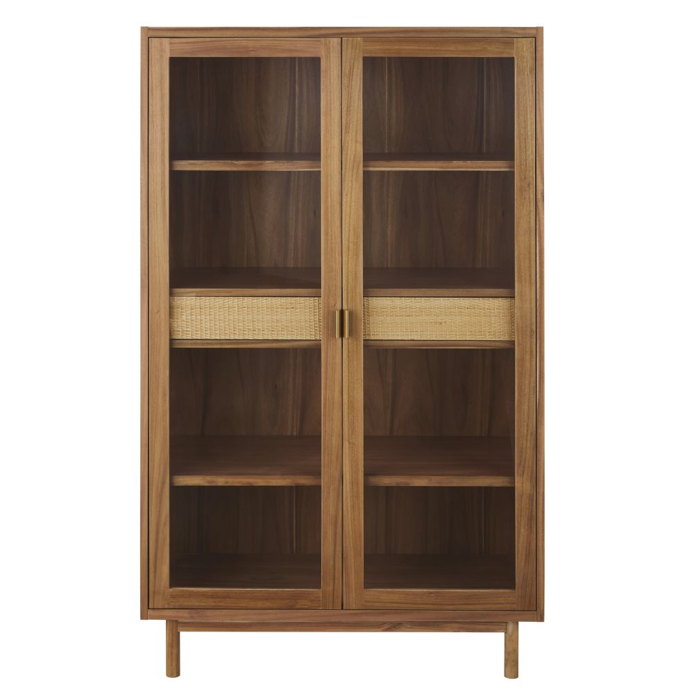 Vitrine Tarifa 2 portes 2 tiroirs en fibre végétale