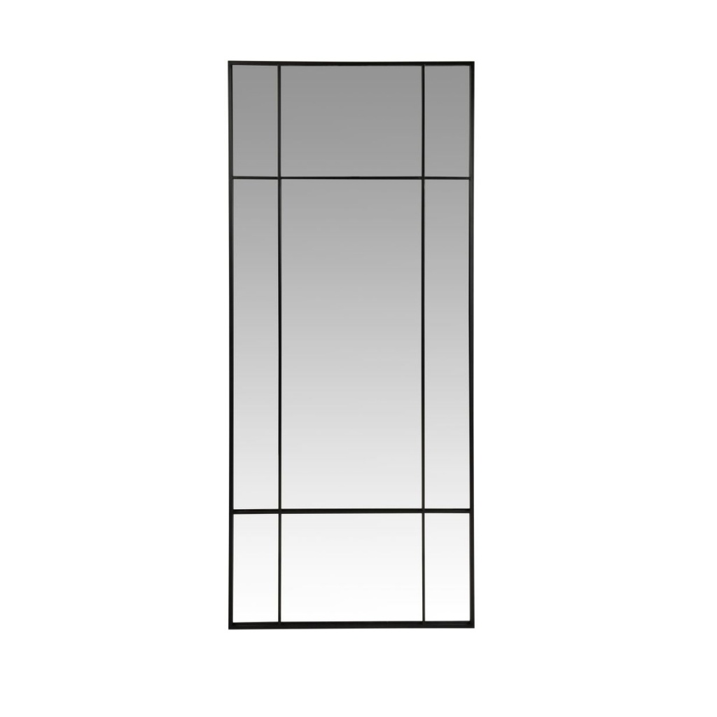 Grand miroir Oklahoma fenêtre rectangulaire en métal noir 70x170
