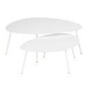 Tables basses gigognes Lumpa de jardin en acier blanc