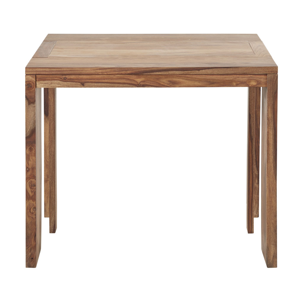 Table à manger Stockholm extensible en sheesham massif 2/6 personnes L40/160