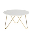 Table basse Eagle ronde en marbre et métal coloris laiton D75