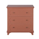 Commode Selena 3 tiroirs en bois terracotta et métal coloris laiton