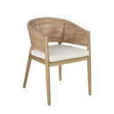 Fauteuil extérieur professionnel Bari Business en bois d'acacia et tissu recyclé