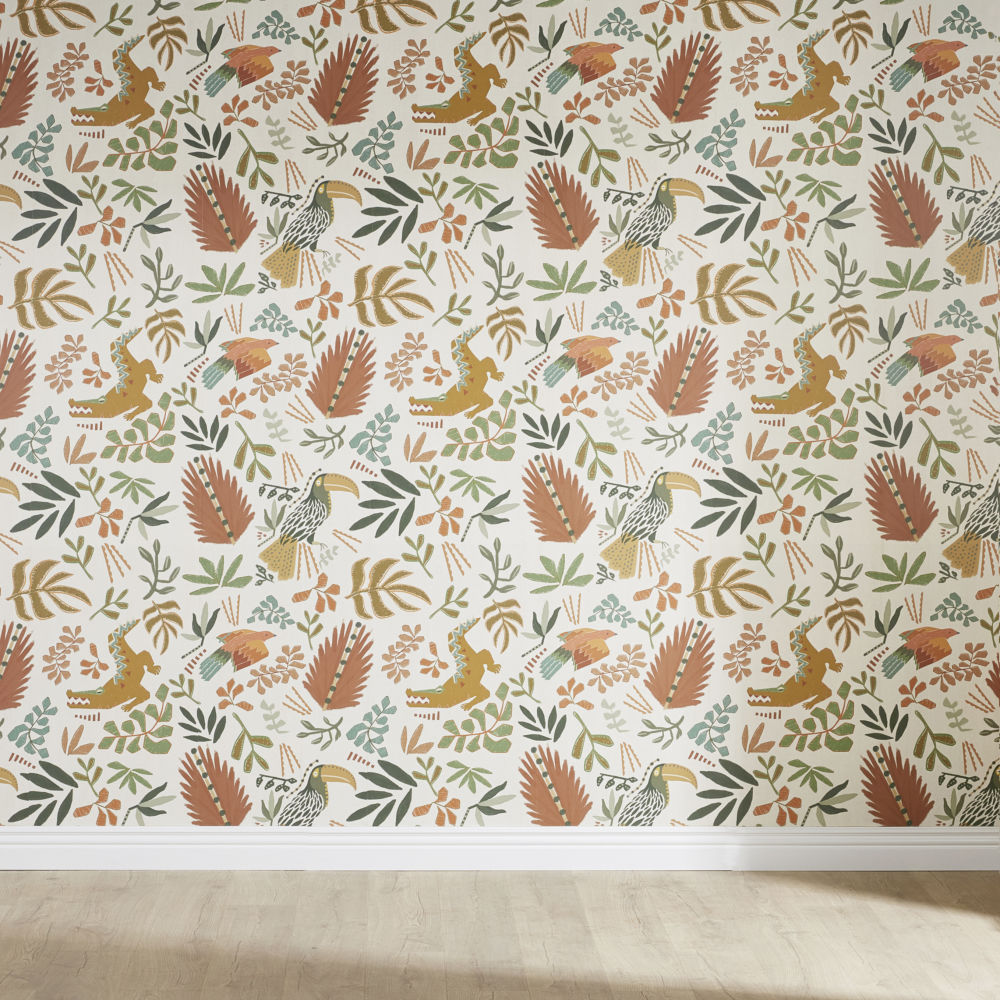 Papier peint Alya intissé motif tropical multicolore 336x300