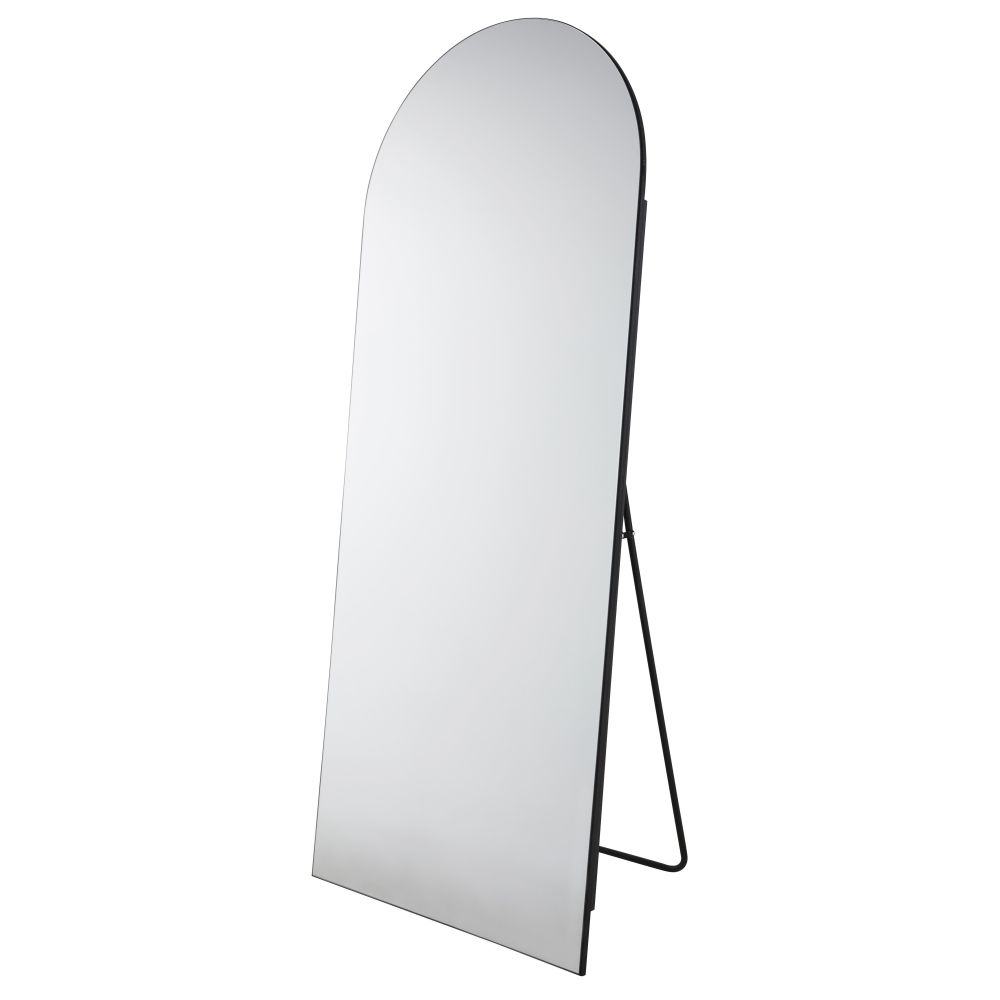 Grand miroir arche Maxandre sur pied noir 80x200