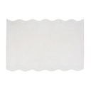 Tapis Hecate design découpé vagues en coton ciselé tufté écru 160x230