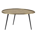 Table basse ovoïde Pitala en métal coloris laiton et noir L74