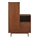 Armoire vintage Griffith 1 porte battante 2 tiroirs marron