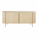 Buffet Ormond 2 portes beige et métal coloris laiton