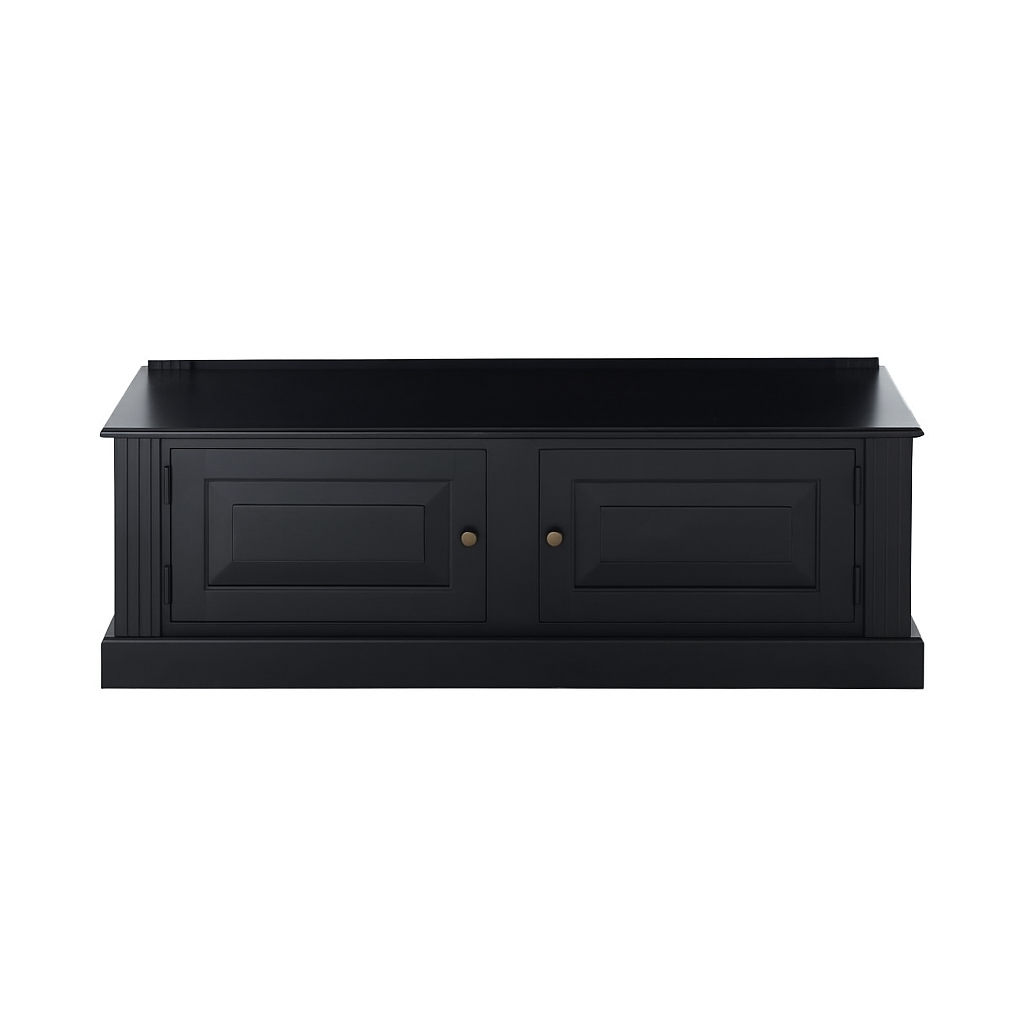 Meuble TV Cambronne en bois 2 portes noir