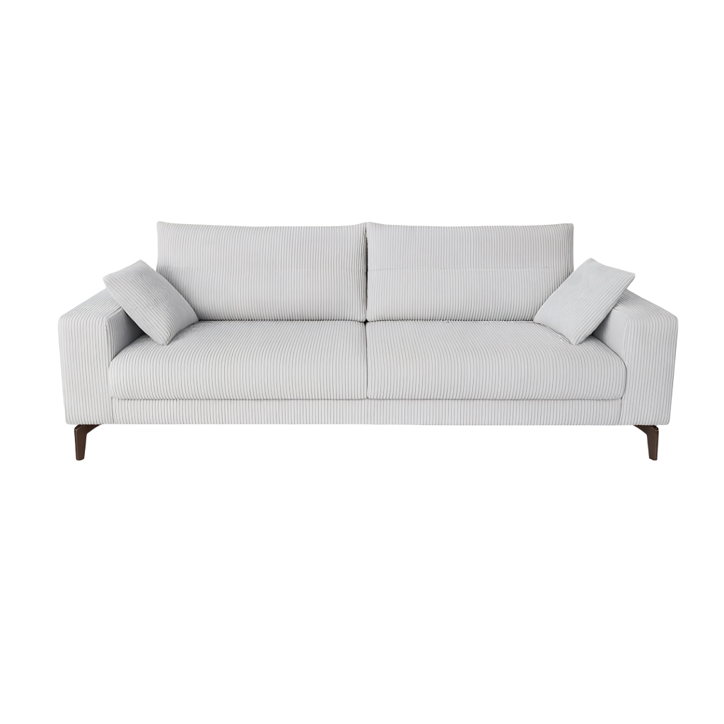 Canapé clic-clac Amelia 3 places en velours cotelé beige clair