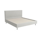 Lit double City en velours côtelé beige clair, couchage 180x200