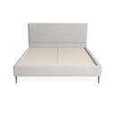 Lit double City en velours côtelé beige clair, couchage 180x200