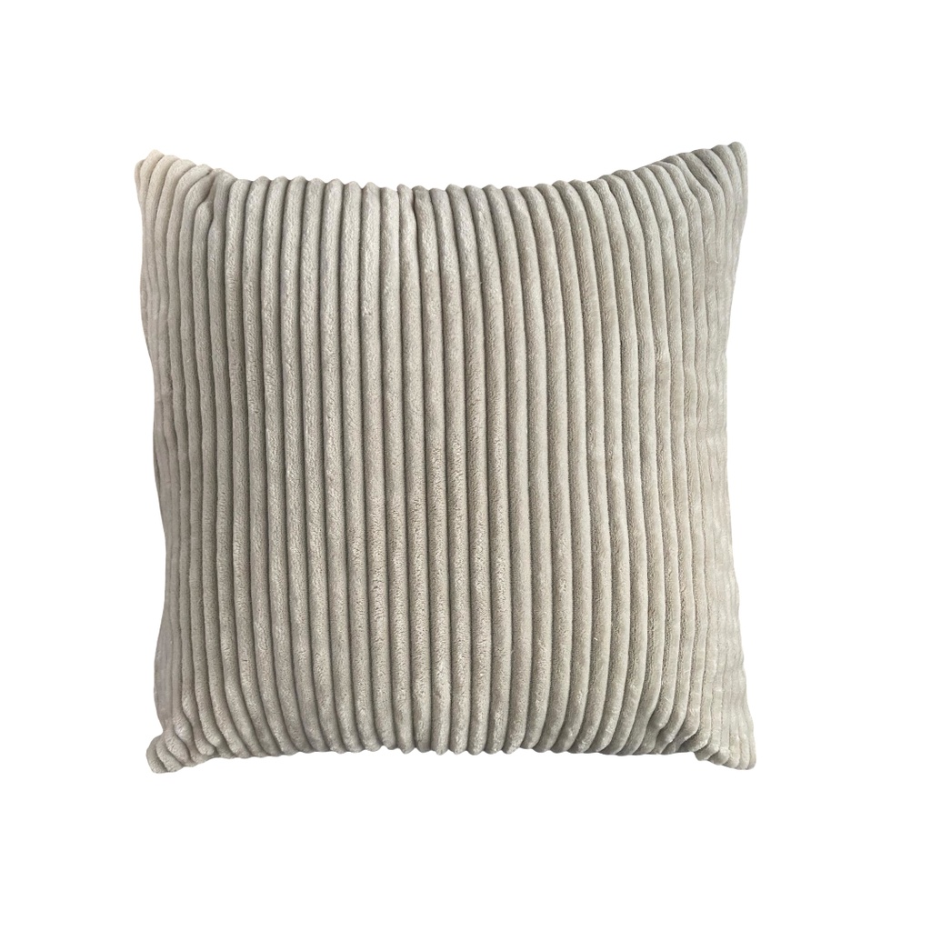 Coussin Mireille en velours cotelé beige