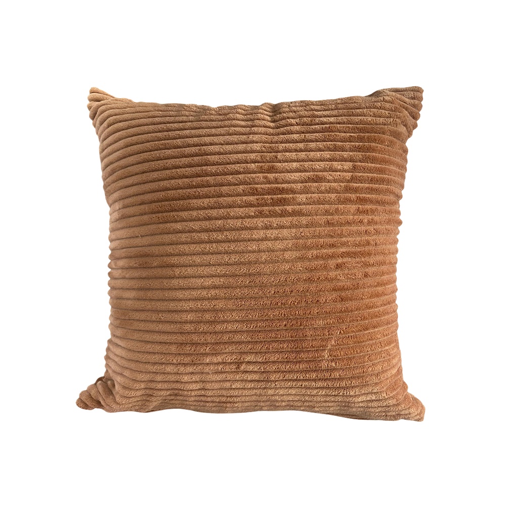 Coussin Mireille en velours cotelé terracotta