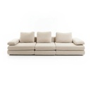Canapé-lit convertible Masseno 4 places en tissu beige clair