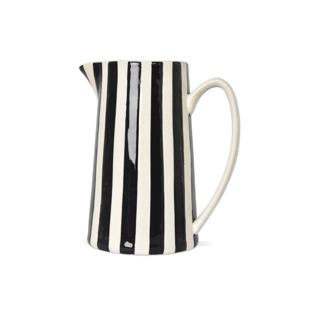 Vase céramique à rayures noir et blanche GM