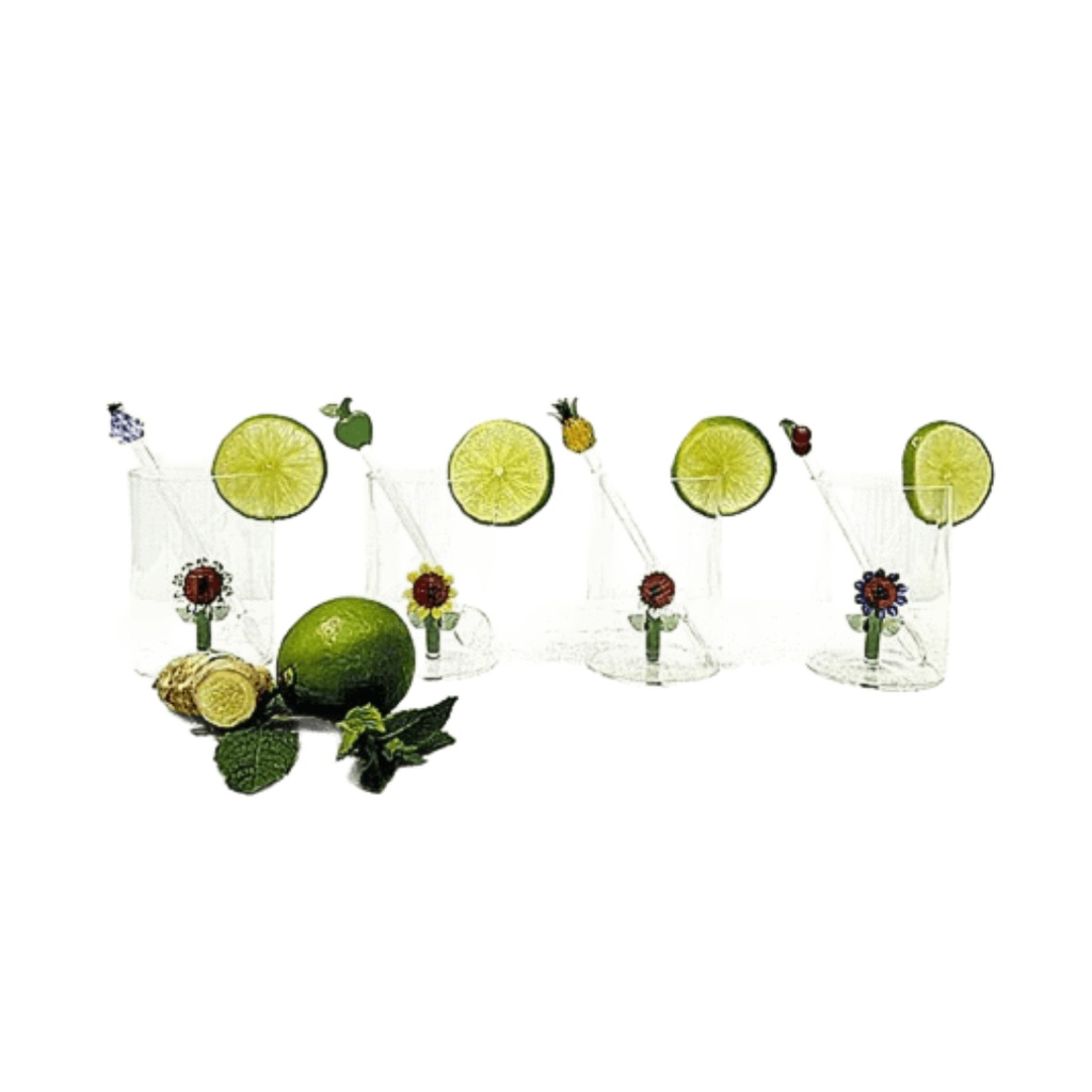 Verre gobelet 3D tournesol assortie D7 H10cm