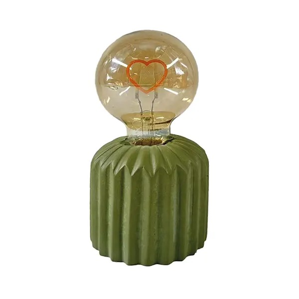 Déco LED mini kaki cœur à piles D9,2