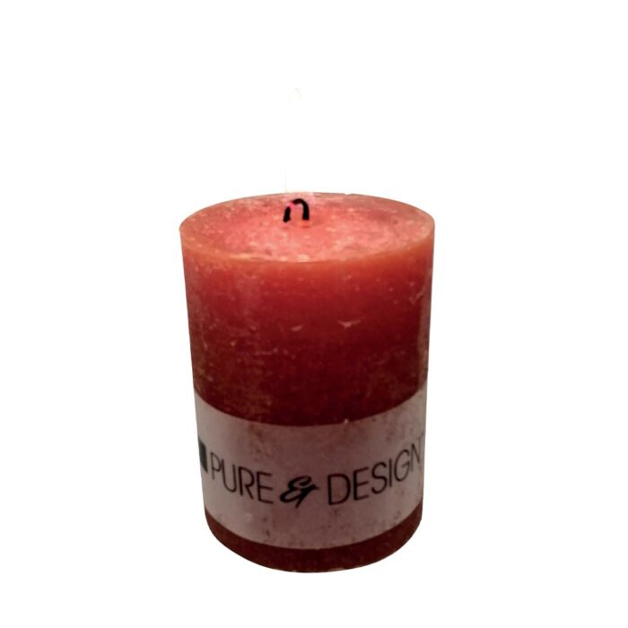 Bougie pilier cylindrique de couleur cognac