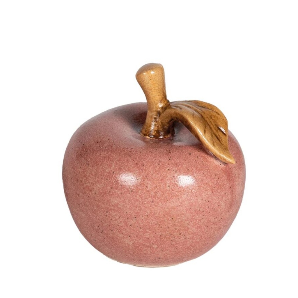 Pomme décorative en terre cuite rose