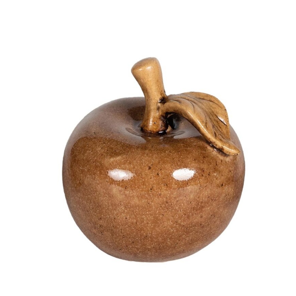 Pomme décorative en terre cuite marron
