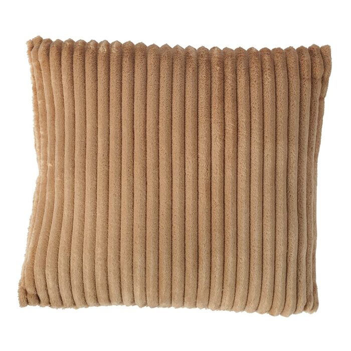 Coussin Jahnis à côtes coloris camel 45x45 cm