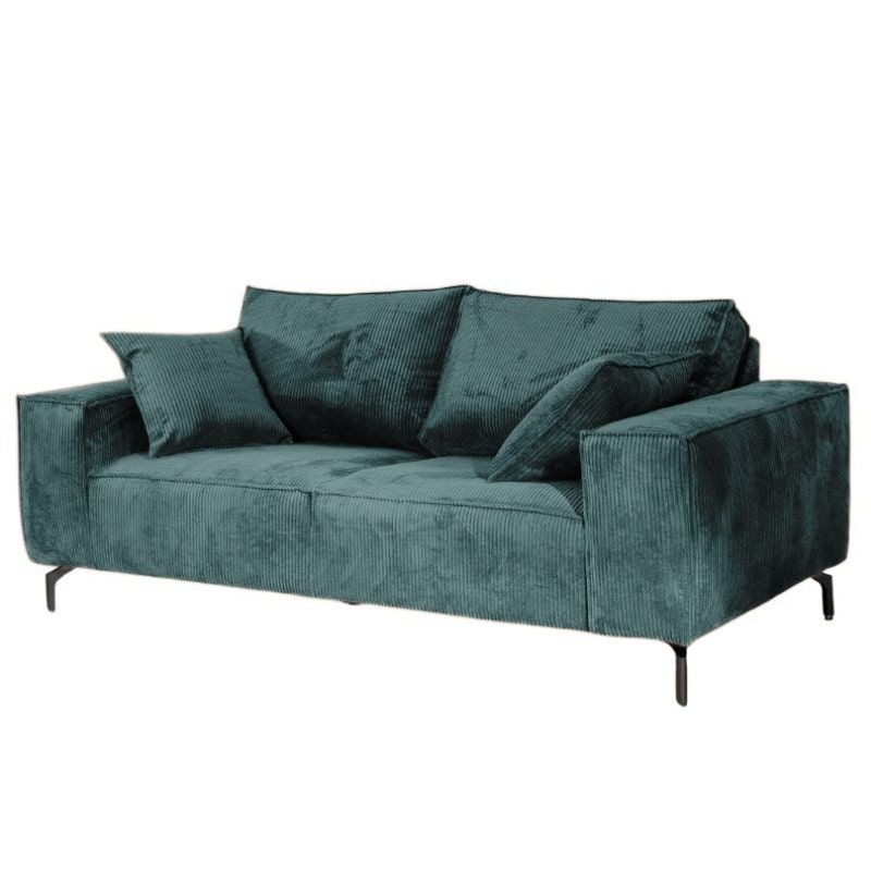 Canapé PUEBLO moderne en velours côtelé bleu