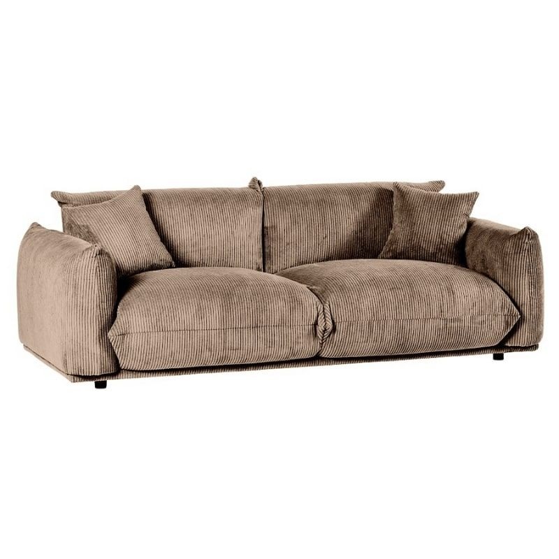 Canapé 3 places Moon en velours côtelé camel