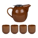 Coffret théière 0,9l+4 gobelets Mao miel