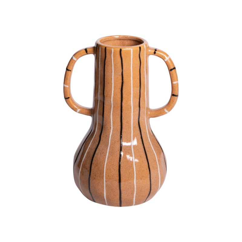 Vase Zanzibar en grès cérame line orange