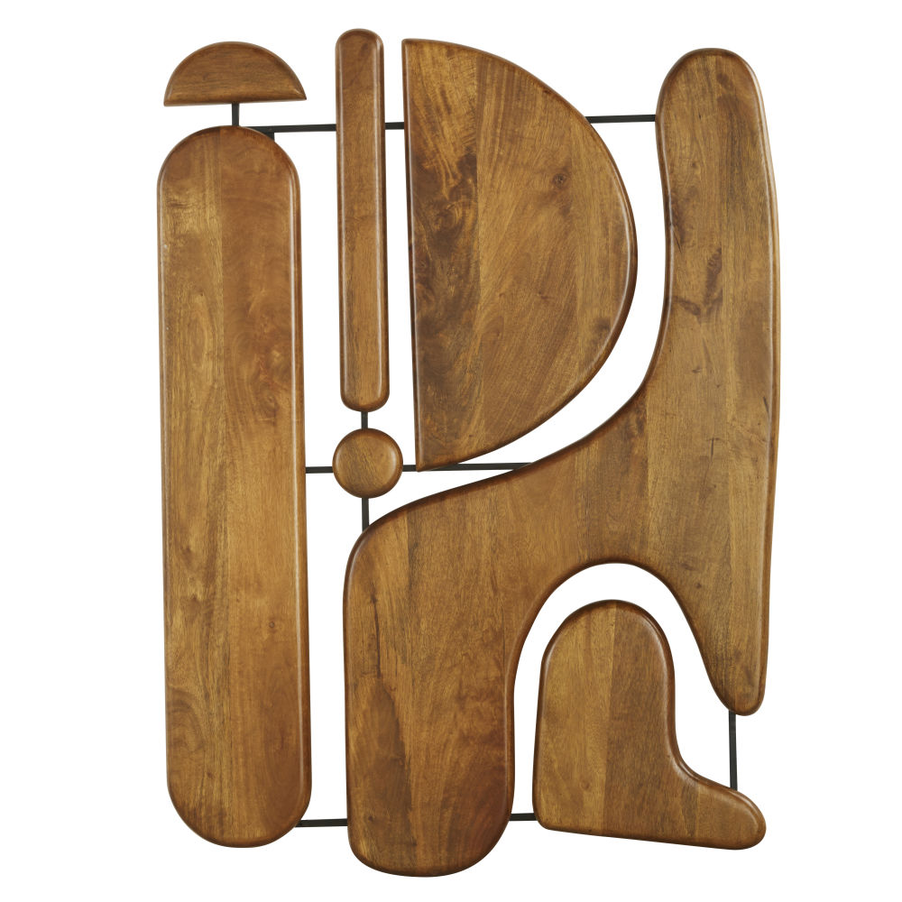 Déco murale abstraite Arsene en bois de manguier 89x123