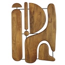 Déco murale abstraite Arsene en bois de manguier 89x123