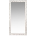 Grand miroir rectangulaire Lombok en en bois de manguier sculpté blanc 90x180