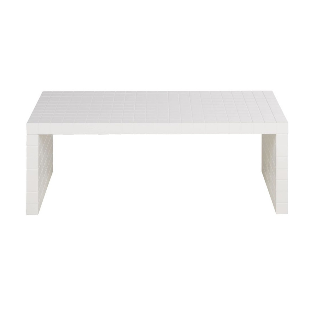 Table basse Quadrillo coloris blanche à carreaux L110