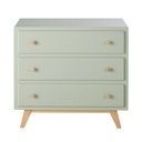 Commode Sweet verte , 3 tiroirs compatible plan à langer