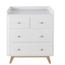 Commode Sweet à langer style scandinave 4 tiroirs blanche