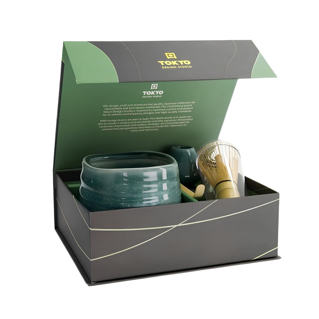 Coffret cadeau matcha coloris vert 4 pièces