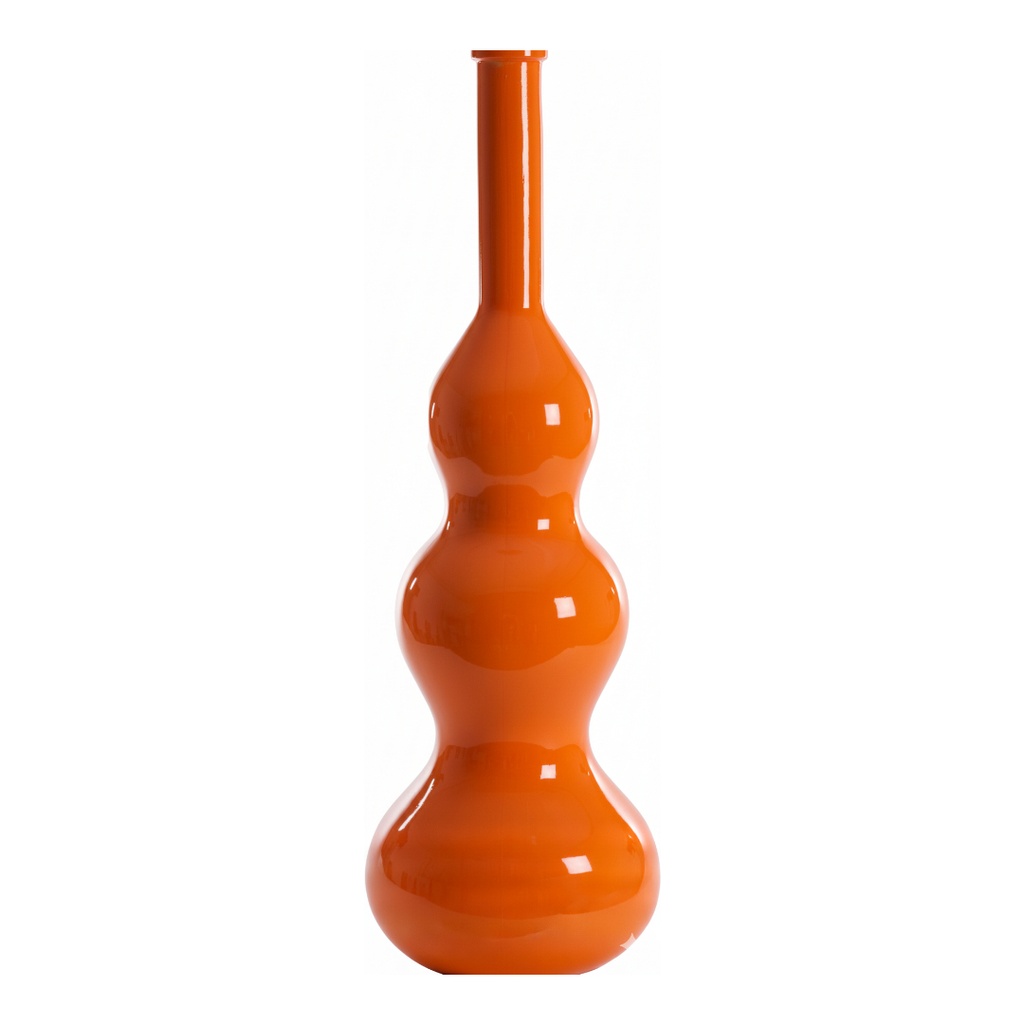 Vase en verre opaque 3 boules orange 33x100 cm